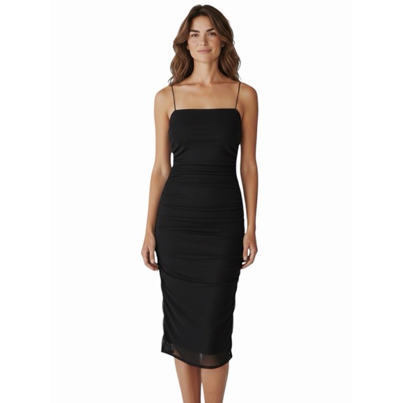 B. Darlin Dresses & Skirts - B. Darlin Women's Black Ruched Mesh Bodycon Sweetheart Dress Sz L